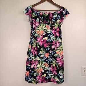 Tommy Bahama Tropi Calling Floral Spa Resort Dress XSmall Off the Shoulder Nylon
